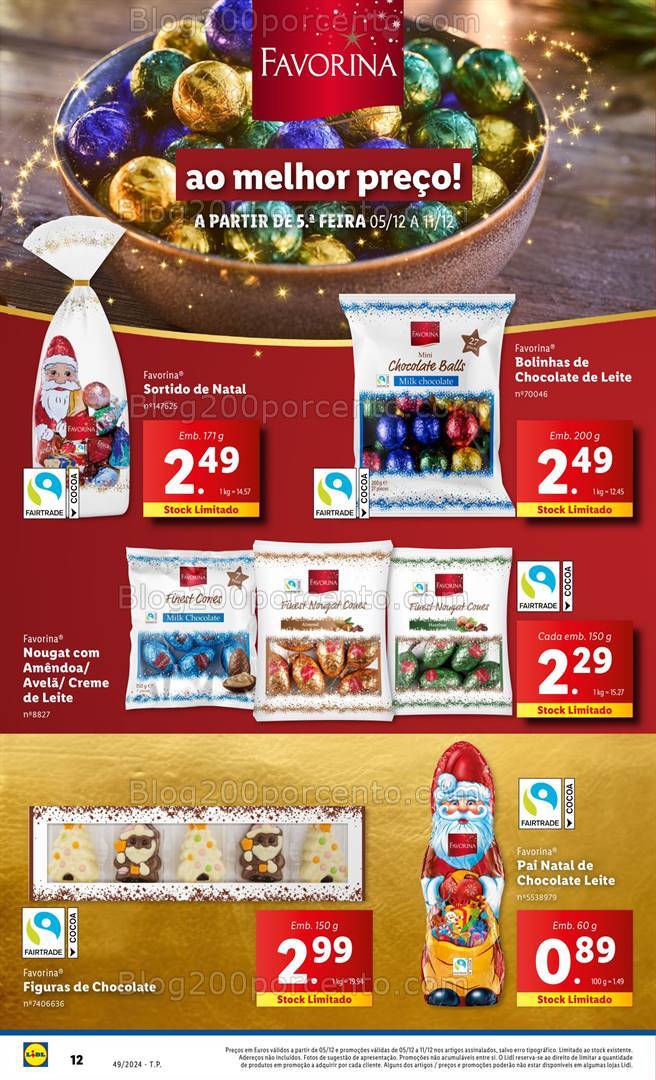 Antevisão Folheto LIDL Favorina Promoções de 5 a 11 dezembro