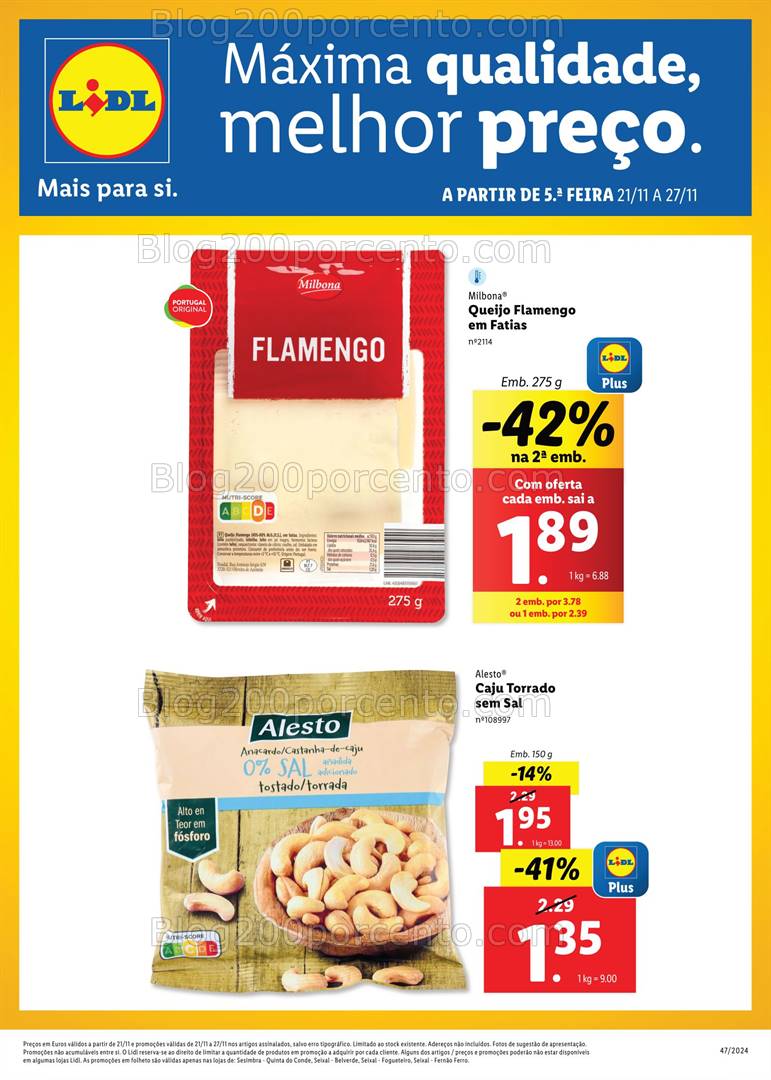 Antevisão Folheto LIDL Extra Seixal Promoções de 21 a 27 novembro