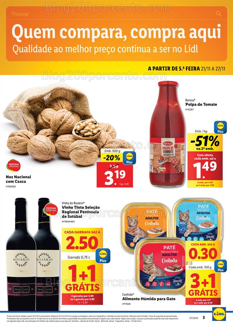 Antevisão Folheto LIDL Extra Seixal Promoções de 21 a 27 novembro