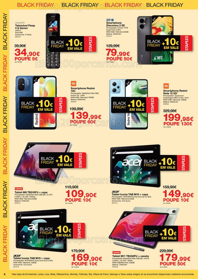 Antevisão Folheto STAPLES Black Friday - 25 novembro a 1 dezembro