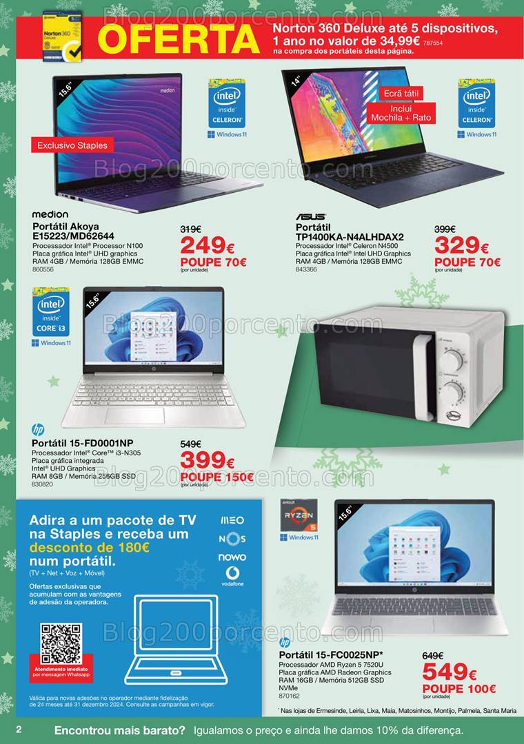 Antevisão Folheto STAPLES Natal Promoções de 3 a 24 dezembro