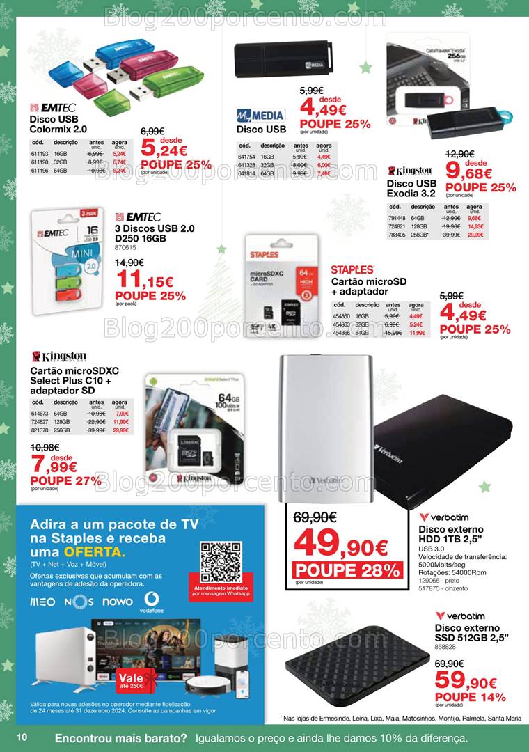 Antevisão Folheto STAPLES Natal Promoções de 3 a 24 dezembro