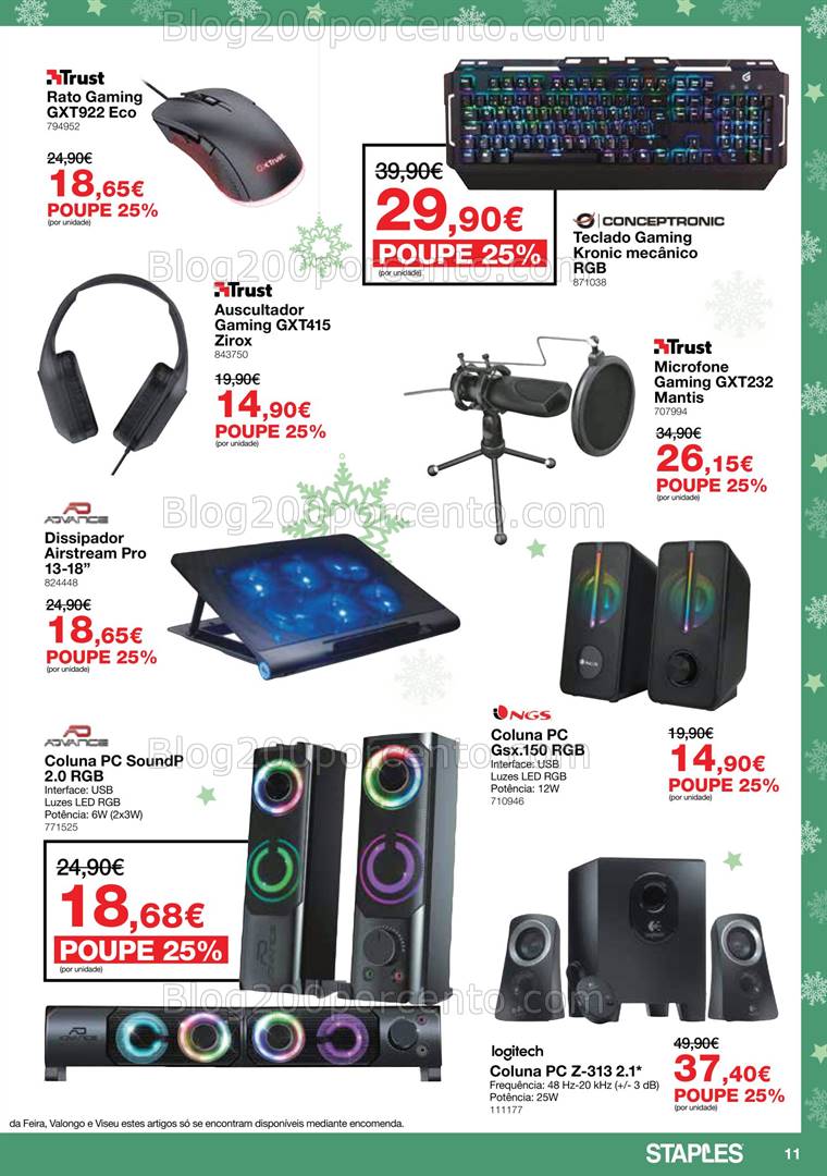 Antevisão Folheto STAPLES Natal Promoções de 3 a 24 dezembro