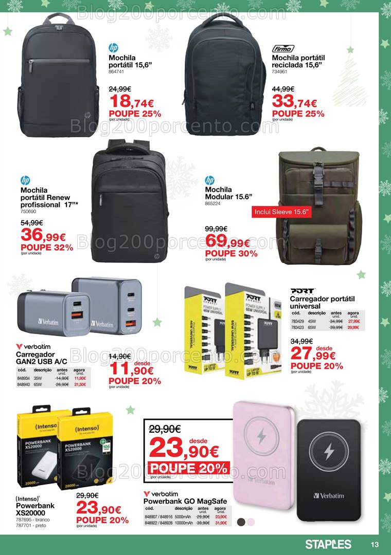 Antevisão Folheto STAPLES Natal Promoções de 3 a 24 dezembro