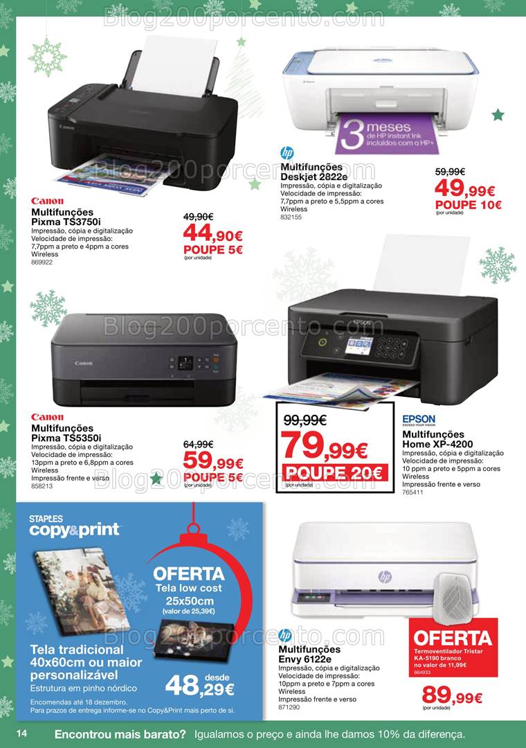 Antevisão Folheto STAPLES Natal Promoções de 3 a 24 dezembro