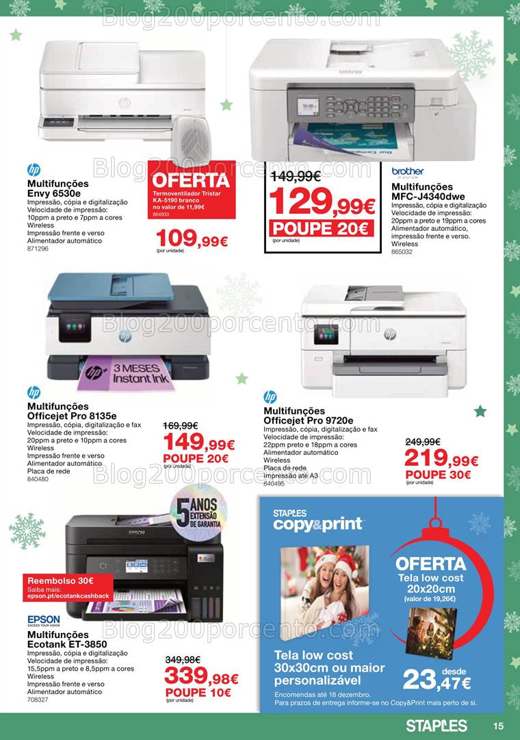 Antevisão Folheto STAPLES Natal Promoções de 3 a 24 dezembro