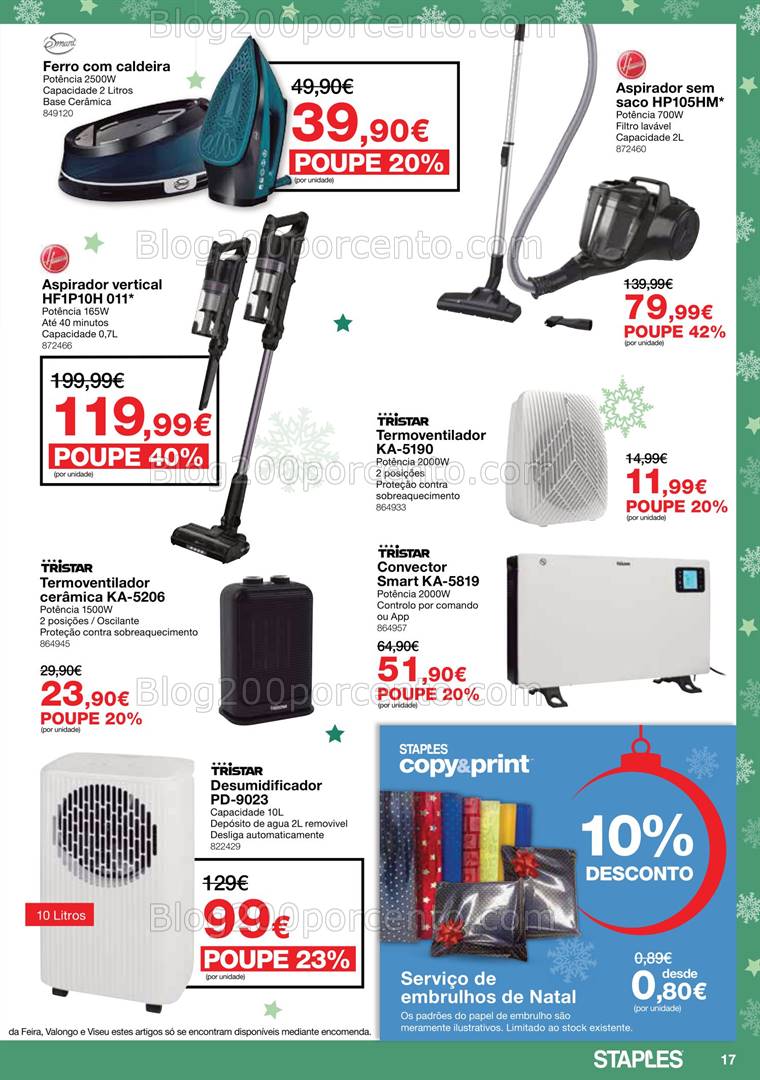 Antevisão Folheto STAPLES Natal Promoções de 3 a 24 dezembro