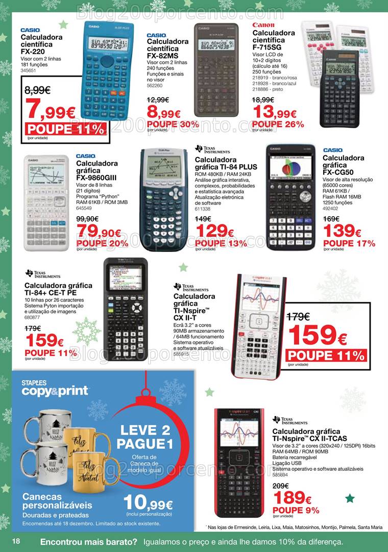 Antevisão Folheto STAPLES Natal Promoções de 3 a 24 dezembro