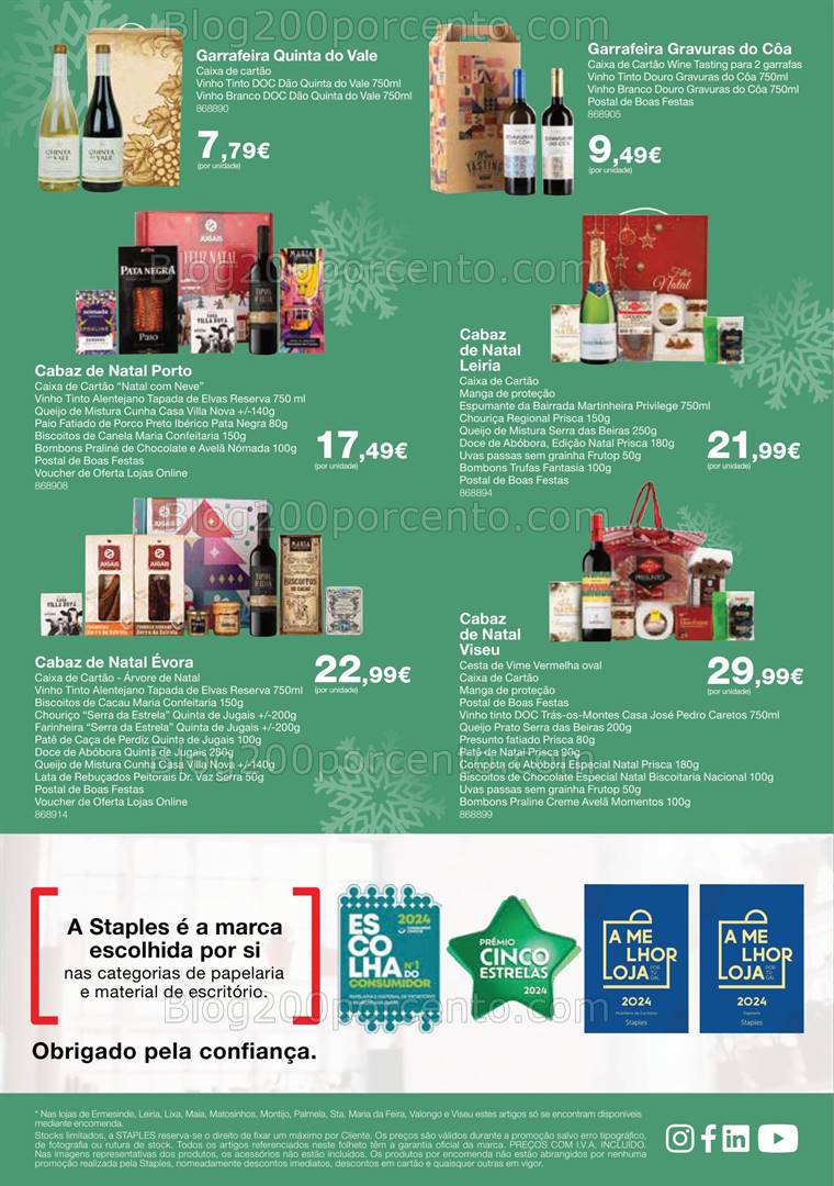 Antevisão Folheto STAPLES Natal Promoções de 3 a 24 dezembro