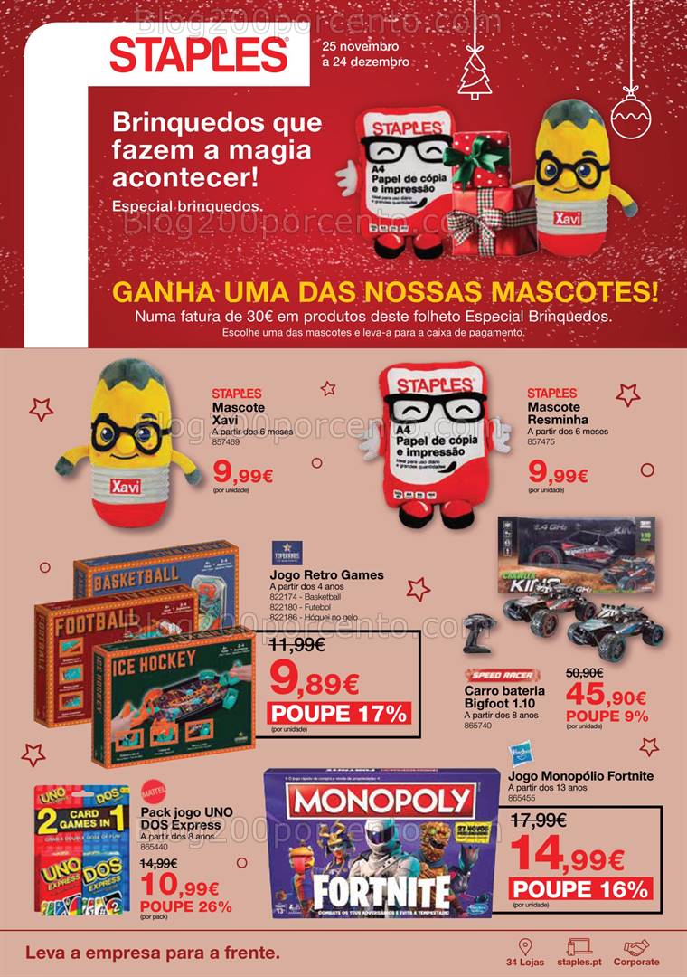 Antevisão Folheto STAPLES Promoções de 25 novembro a 24 dezembro