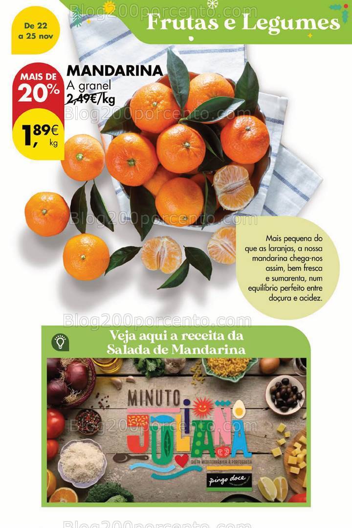 Antevisão Folheto PINGO DOCE Promoções Fim de Semana - 22 a 24 novembro