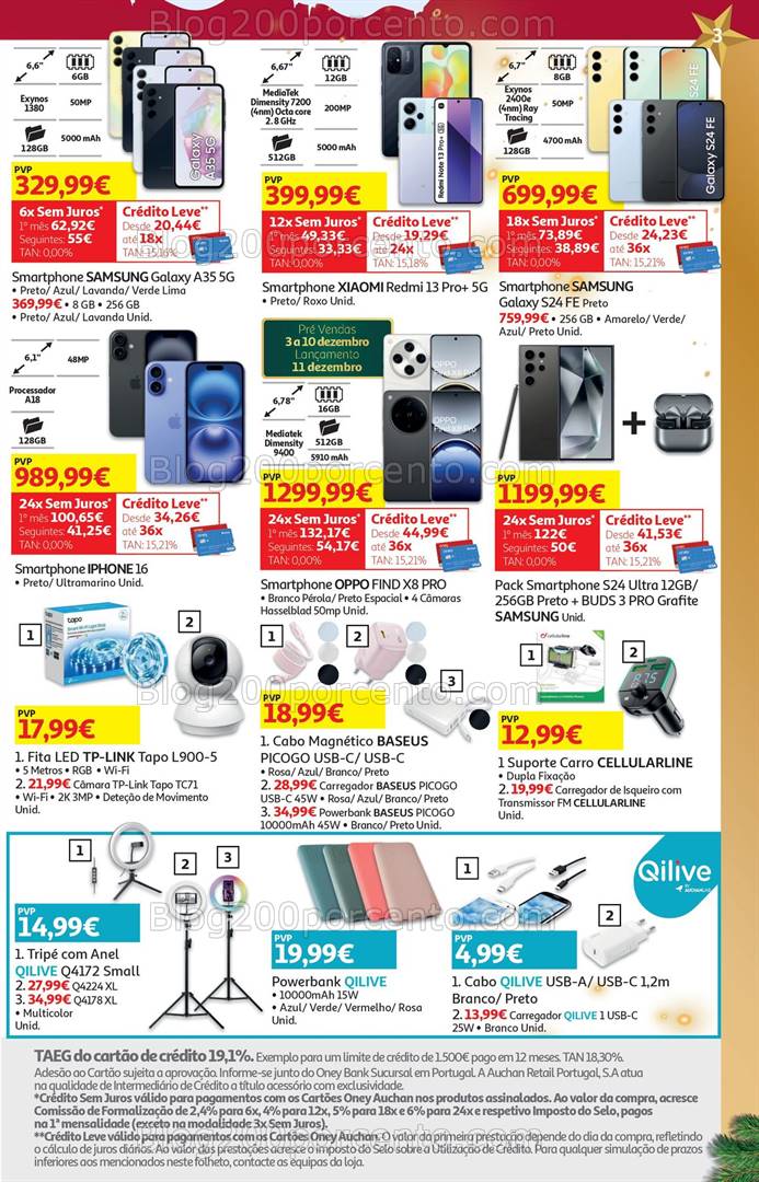 Antevisão Folheto AUCHAN Tecnologia Natal Promoções de 29 novembro a 26 dezembro