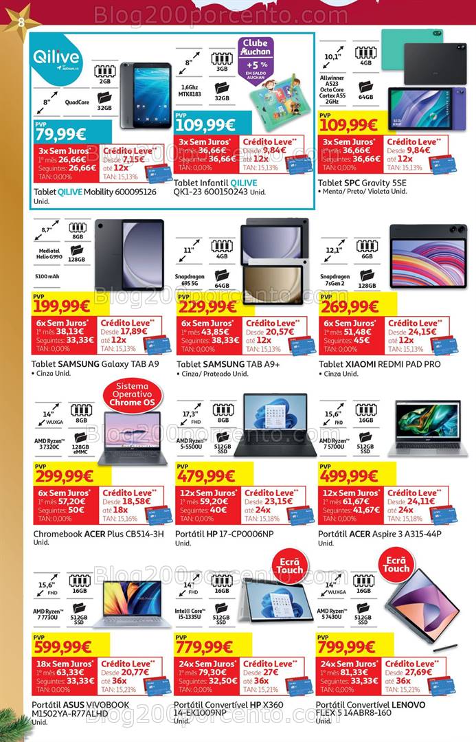 Antevisão Folheto AUCHAN Tecnologia Natal Promoções de 29 novembro a 26 dezembro