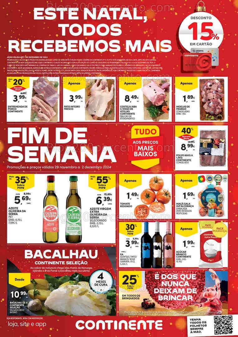 Antevisão Folheto CONTINENTE Promoções Fim de Semana - 29 novembro a 1 dezembro