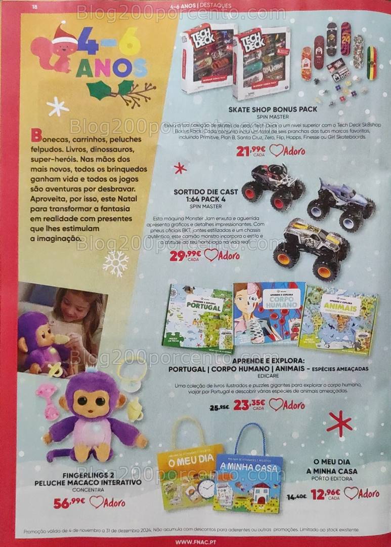 Antevisão Folheto FNAC Kids Natal Promoções até 31 dezembro