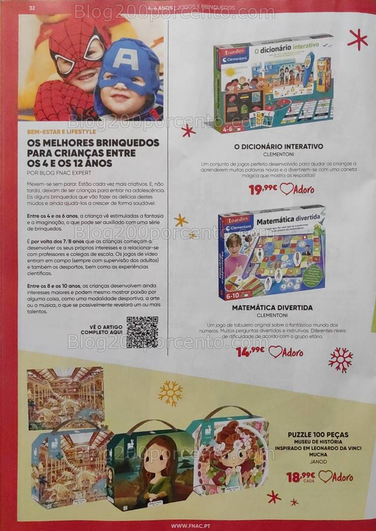 Antevisão Folheto FNAC Kids Natal Promoções até 31 dezembro