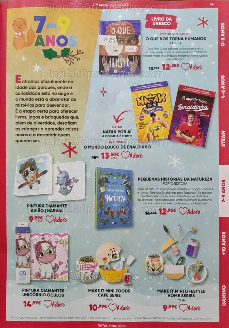 Antevisão Folheto FNAC Kids Natal Promoções até 31 dezembro