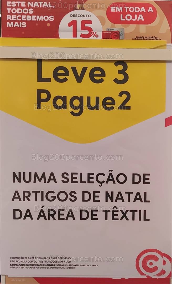 ALERTA - Leve 3 Pague 2 CONTINENTE Promoções de 29 novembro a 8 dezembro