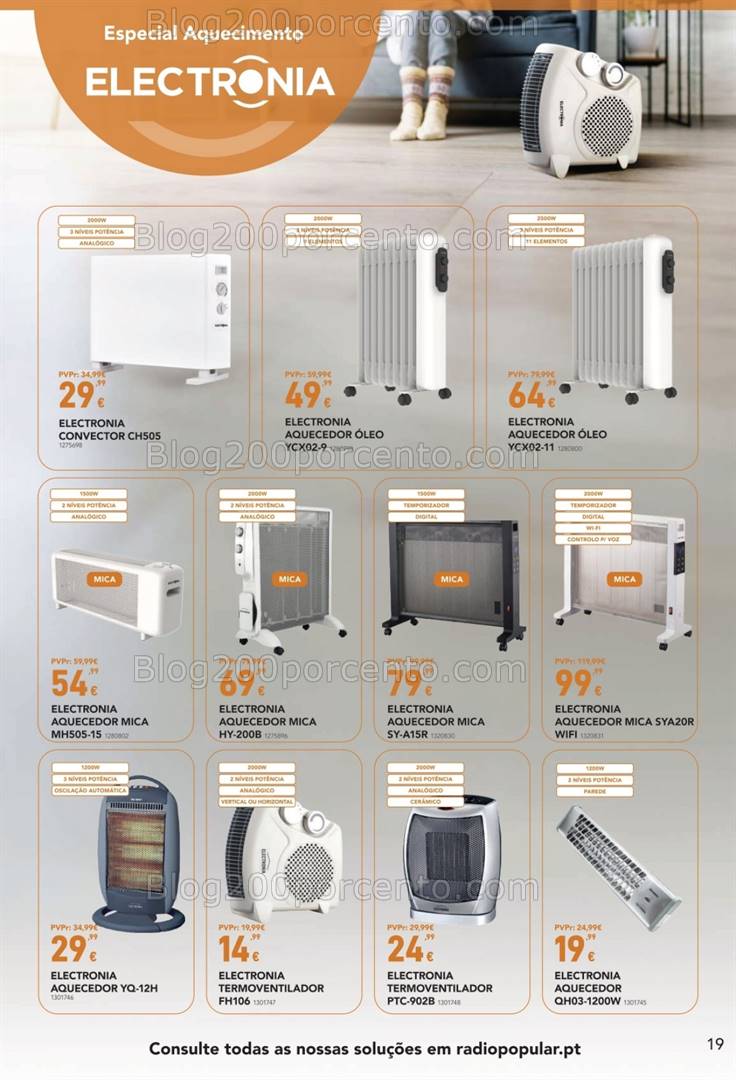 Antevisão Folheto RADIO POPULAR Aquecimento Promoções de 2 dezembro a 13 janeiro