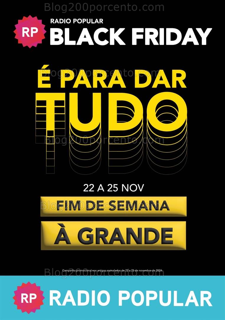 Antevisão Folheto RADIO POPULAR Promoções Fim de Semana - 22 a 25 novembro