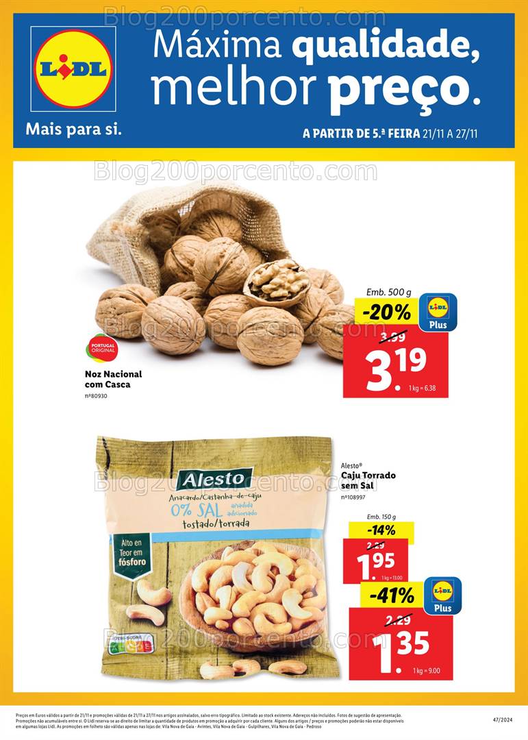 Antevisão Folheto LIDL Extra VNG Promoções de 21 a 27 novembro