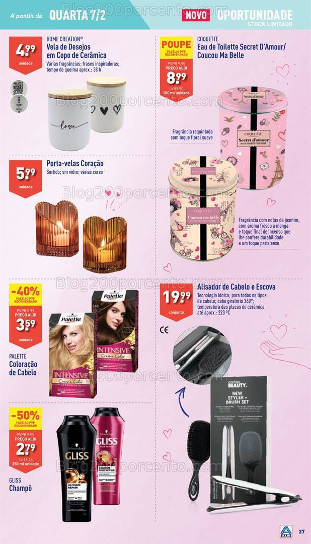 Antevisão Folheto ALDI Dia dos Namorados Promoções de 7 a 13 fevereiro