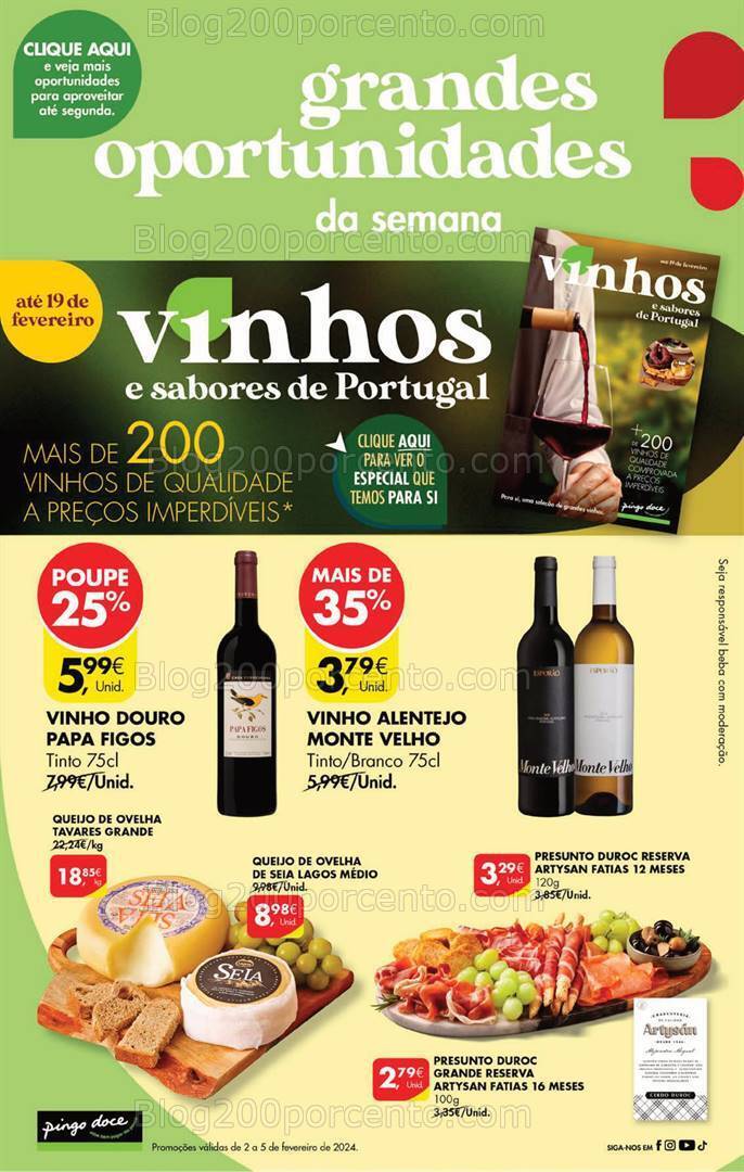 Antevisão Folheto PINGO DOCE Promoções Fim de Semana - 2 a 5 fevereiro