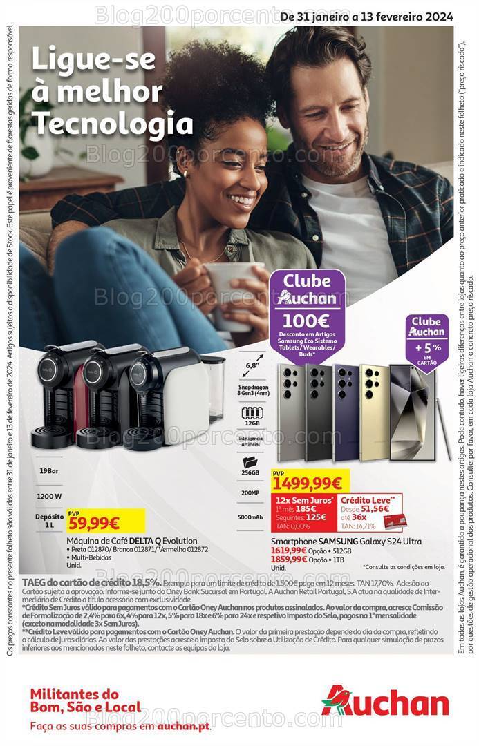 Antevisão Folheto AUCHAN Tecnologia Promoções de 31 janeiro a 13 fevereiro