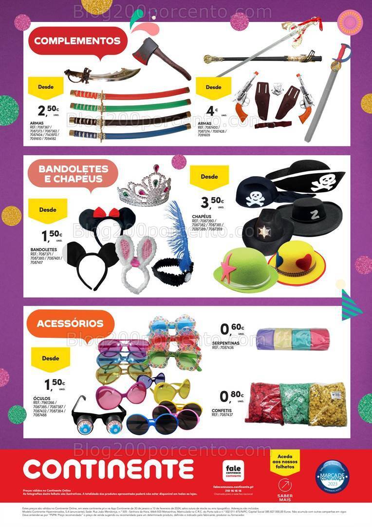 Antevisão Folheto CONTINENTE Carnaval Promoções de 30 janeiro a 13 fevereiro