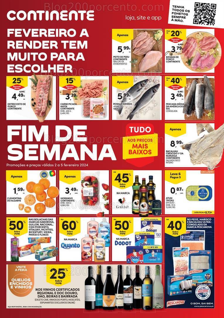 Antevisão Folheto CONTINENTE Fim de Semana Promoções - 2 a 5 fevereiro