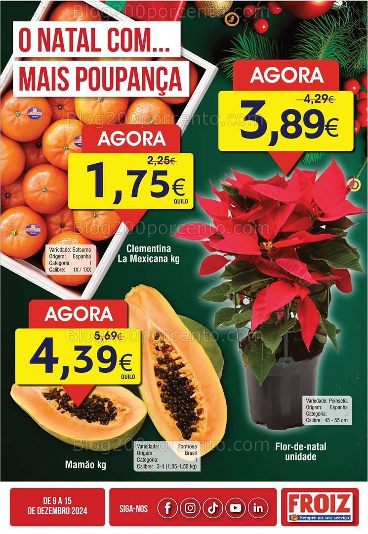 Antevisão Folheto FROIZ Promoções de a 15 dezembro