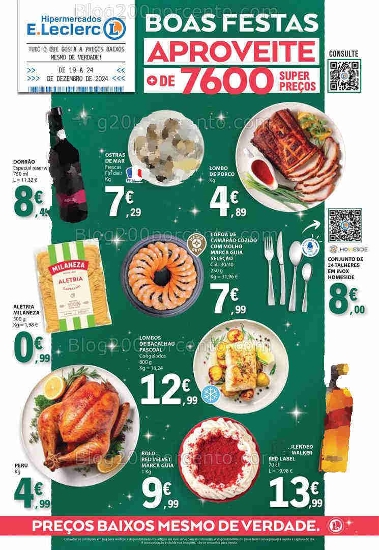 Antevisão Folheto E-LECLERC Natal Promoções de 19 a 24 dezembro