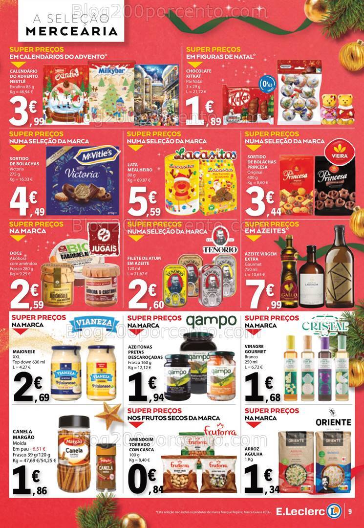 Antevisão Folheto E-LECLERC Natal Gourmet Promoções de 10 a 24 dezembro