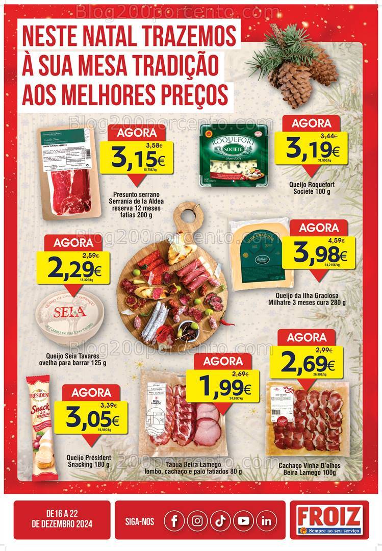 Antevisão Folheto FROIZ Promoções de 16 a 22 dezembro