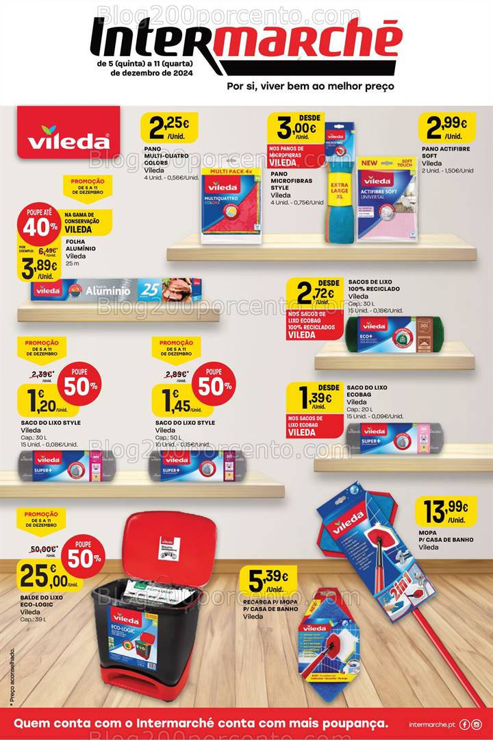 Antevisão Folheto INTERMARCHÉ Especial Vileda Promoções de 5 a 11 dezembro