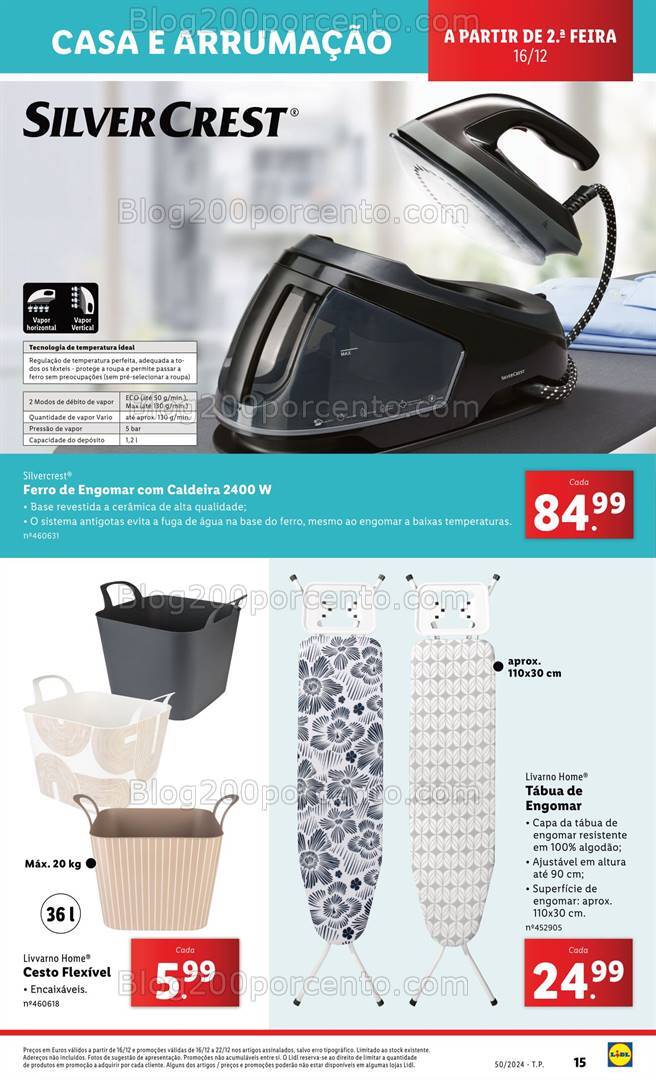Antevisão Folheto LIDL Bazar Casa e Arrumação Promoções de 16 a 22 dezembro