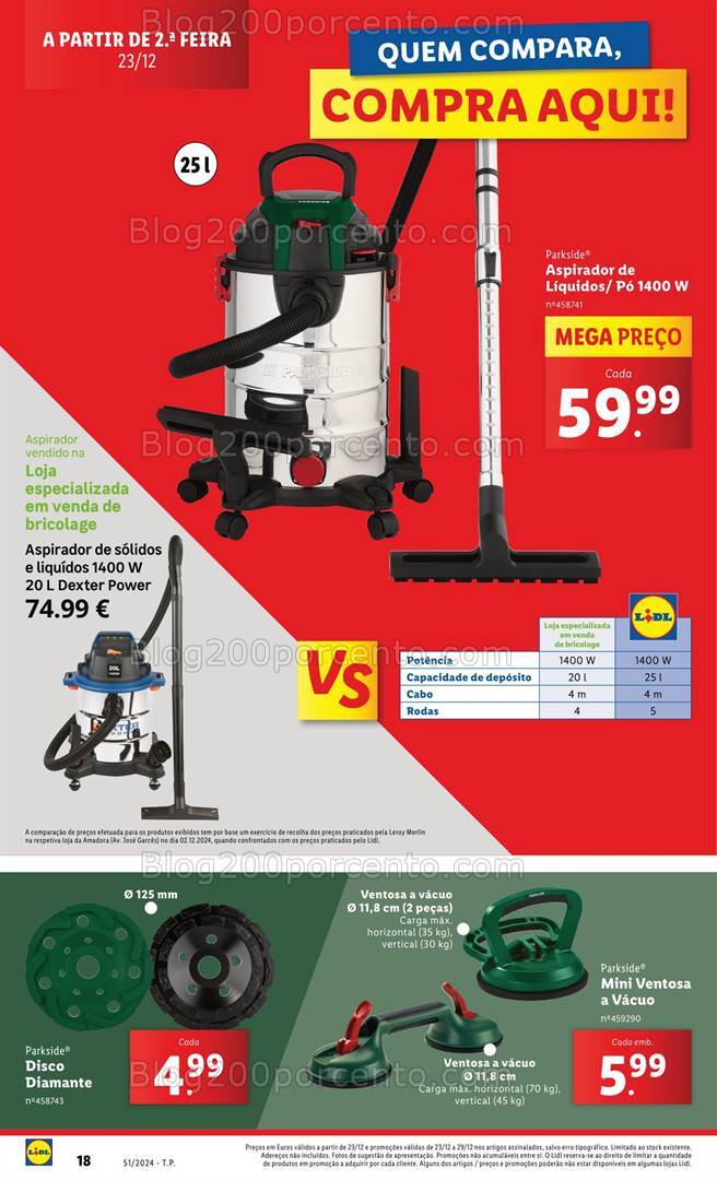 Antevisão Folheto LIDL Parkside Promoções a partir de 23 dezembro