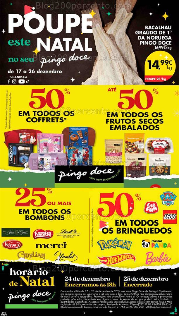 Antevisão Folheto PINGO DOCE Natal Promoções de 17 a 26 dezembro