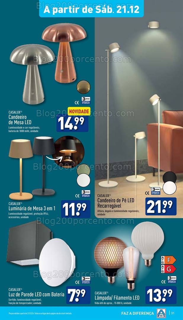 Antevisão Folheto ALDI Bazar Promoções a parir de 21 dezembro