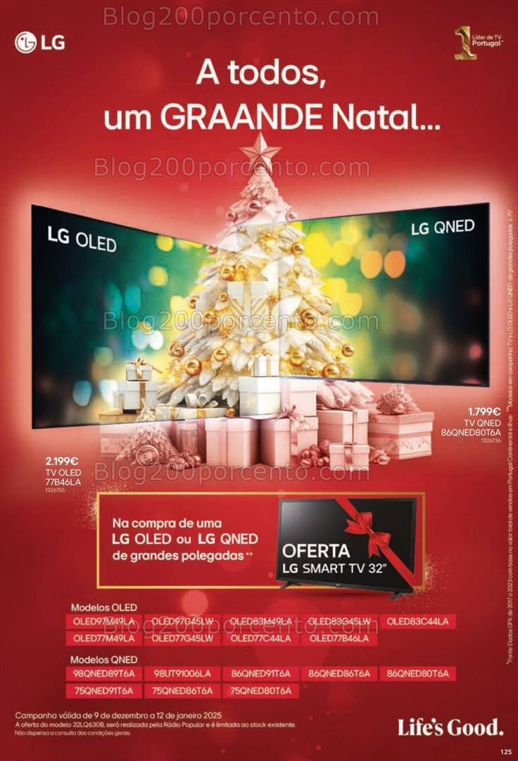 Antevisão Folheto RADIO POPULAR Natal Promoções de 3 a 24 dezembro