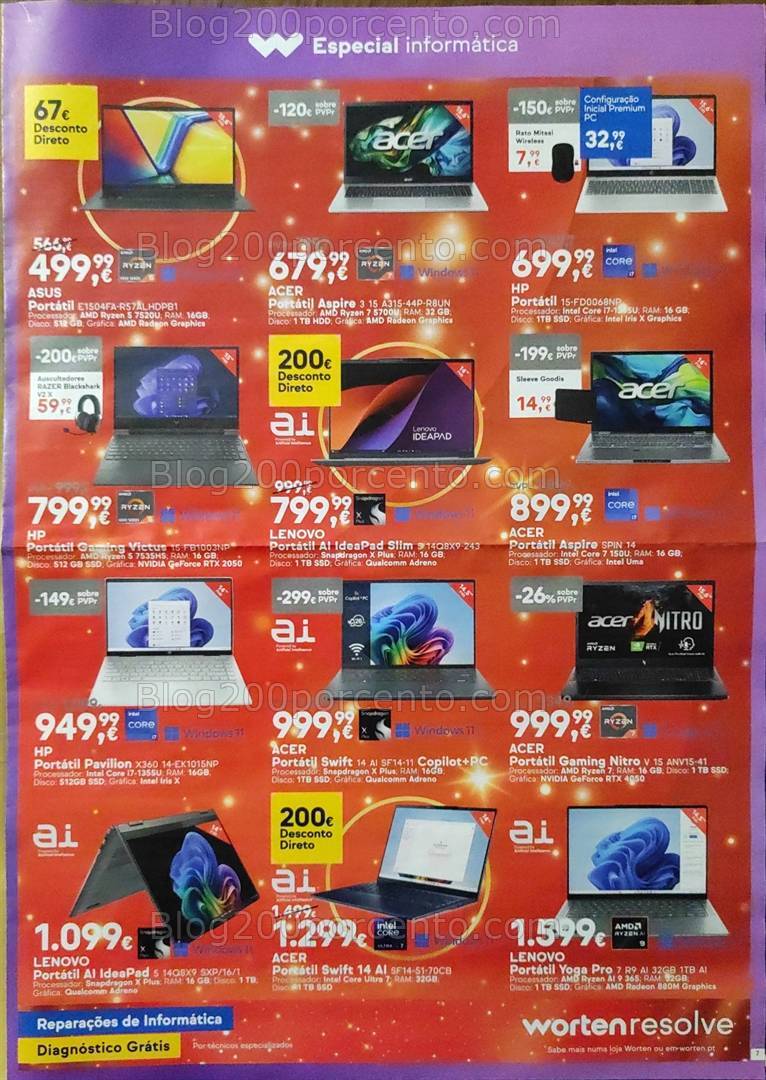 Antevisão Folheto WORTEN Promoções de 17 a 25 dezembro