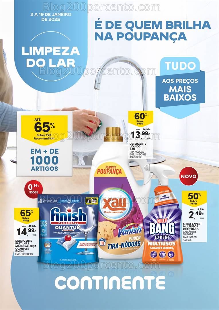 Antevisão Folheto CONTINENTE Limpeza Promoções de 2 a 19 janeiro