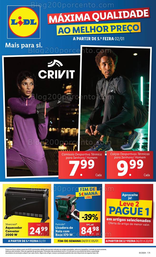 Antevisão Folheto LIDL Especial Crivit Promoções de 2 a 8 janeiro