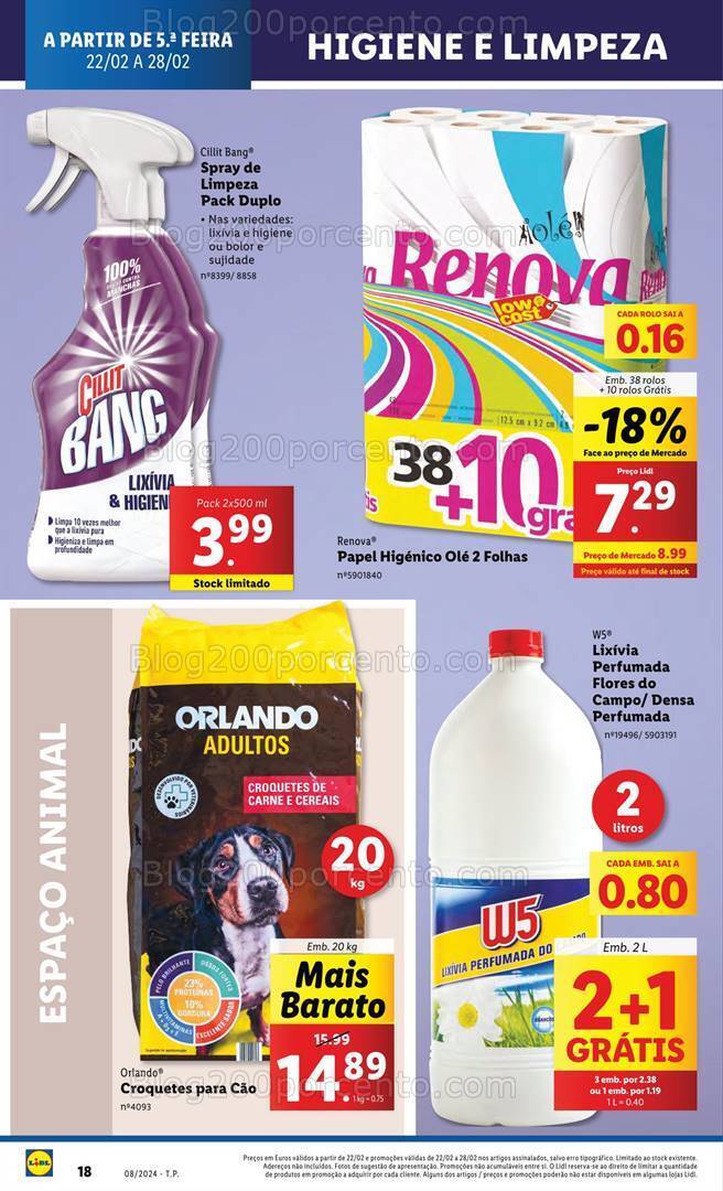 Antevisão Folheto LIDL Extra Higiene e Limpeza Promoções de 22 a 28 fevereiro