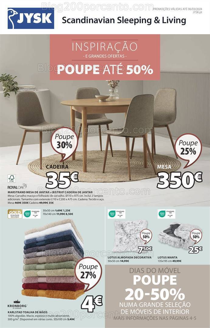 Antevisão Folheto JYSK Promoções de 29 fevereiro a 6 março
