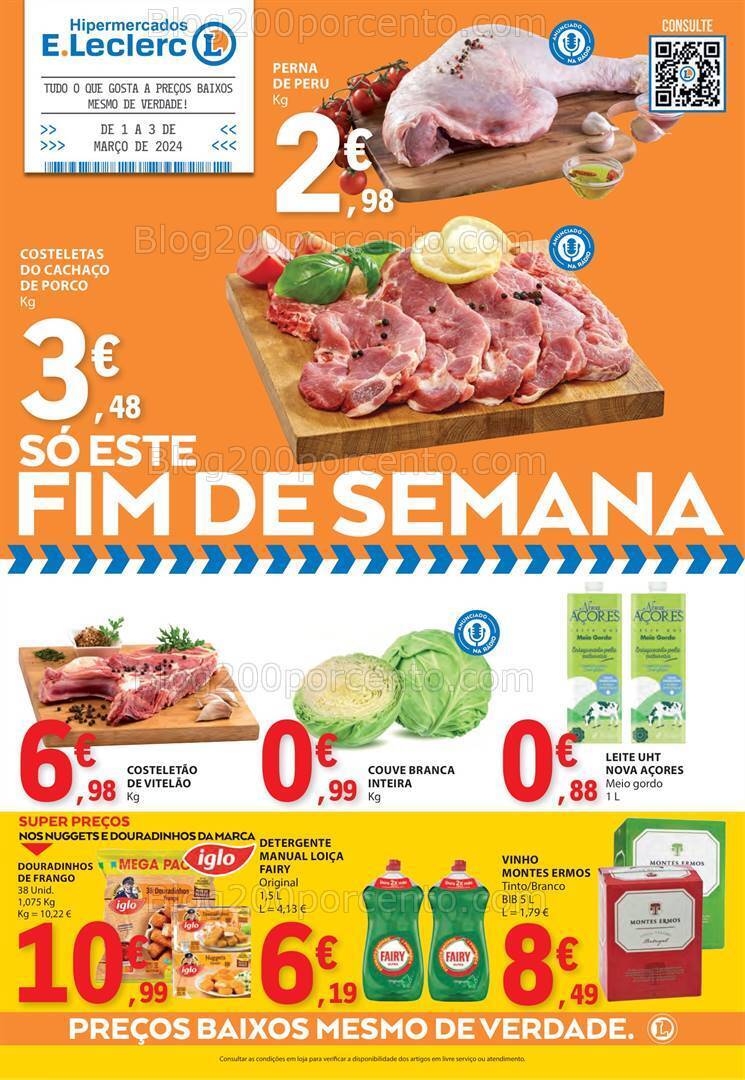 Antevisão Folheto E-LECLERC Promoções Fim de Semana - 1 a 3 março