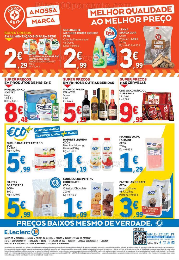 Antevisão Folheto E-LECLERC Promoções Fim de Semana - 9 a 11 fevereiro