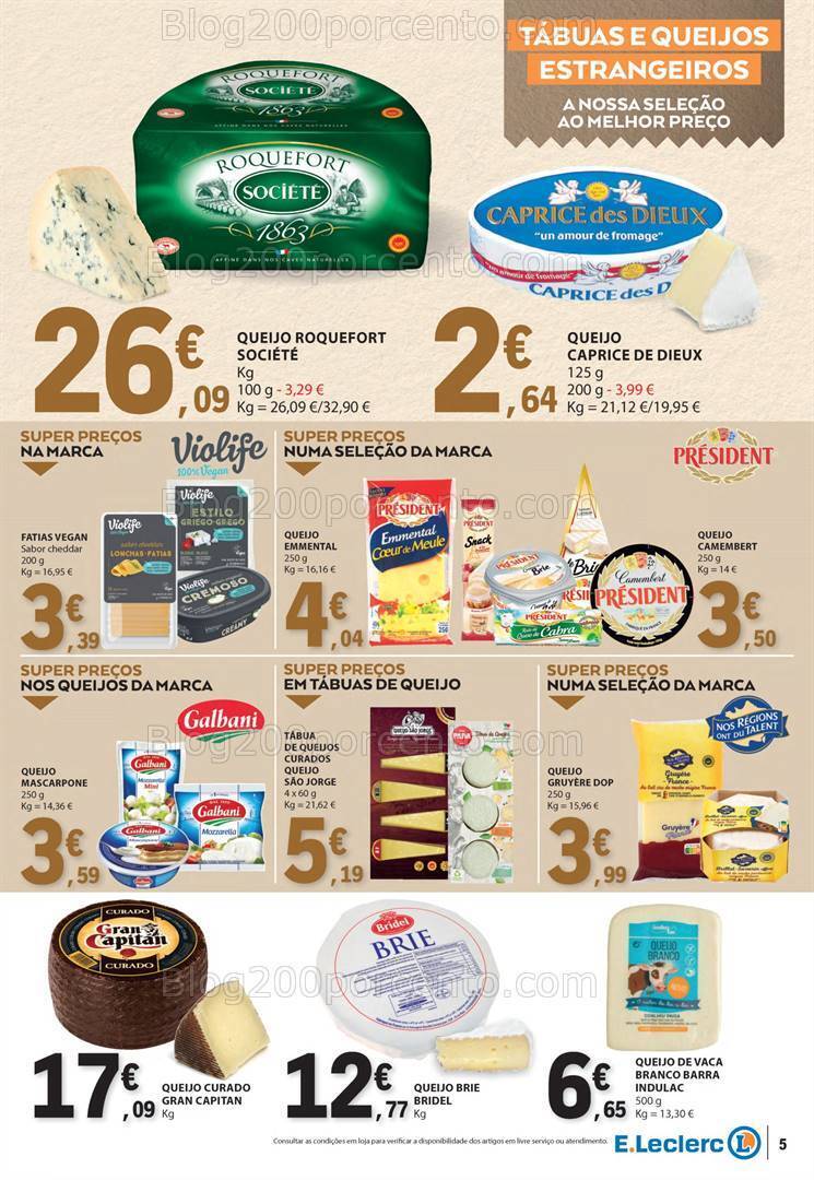 Antevisão Folheto E-LECLERC Feira Queijos Enchidos e Vinhos - 6 a 18 fevereiro