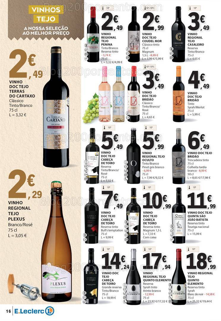 Antevisão Folheto E-LECLERC Feira Queijos Enchidos e Vinhos - 6 a 18 fevereiro