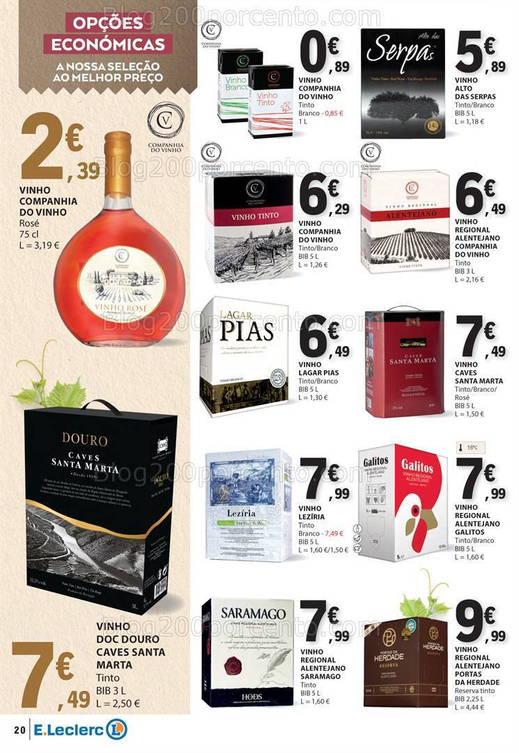 Antevisão Folheto E-LECLERC Feira Queijos Enchidos e Vinhos - 6 a 18 fevereiro